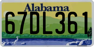 AL license plate 67DL361
