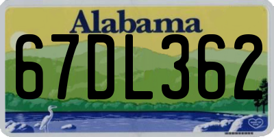 AL license plate 67DL362