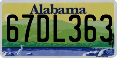 AL license plate 67DL363