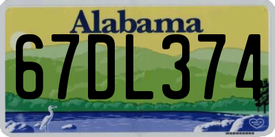 AL license plate 67DL374