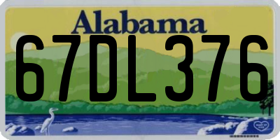 AL license plate 67DL376