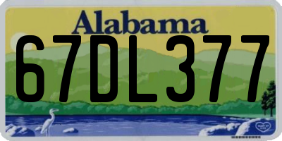 AL license plate 67DL377