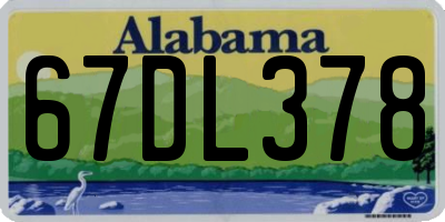 AL license plate 67DL378
