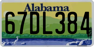 AL license plate 67DL384