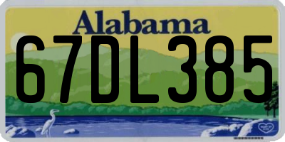 AL license plate 67DL385