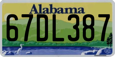 AL license plate 67DL387