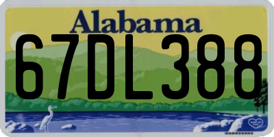 AL license plate 67DL388