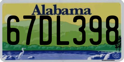 AL license plate 67DL398
