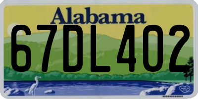 AL license plate 67DL402