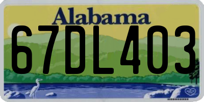 AL license plate 67DL403