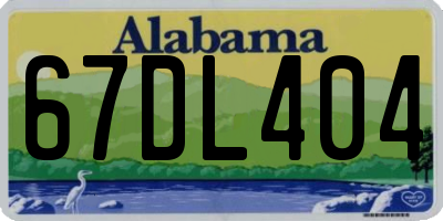 AL license plate 67DL404