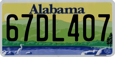 AL license plate 67DL407