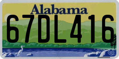 AL license plate 67DL416