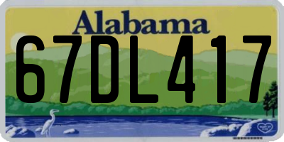 AL license plate 67DL417