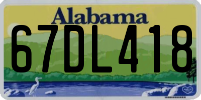 AL license plate 67DL418