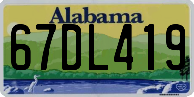 AL license plate 67DL419