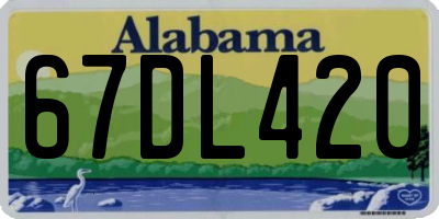 AL license plate 67DL420
