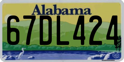 AL license plate 67DL424