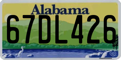 AL license plate 67DL426