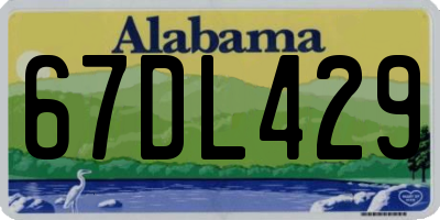 AL license plate 67DL429