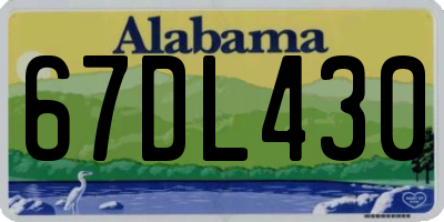 AL license plate 67DL430