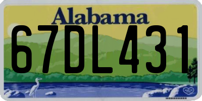AL license plate 67DL431