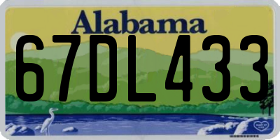 AL license plate 67DL433