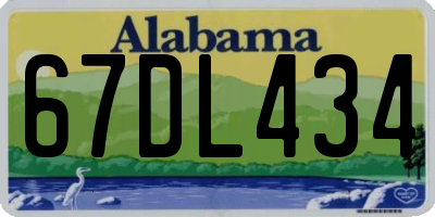 AL license plate 67DL434