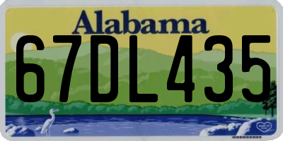 AL license plate 67DL435