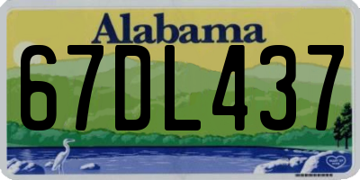 AL license plate 67DL437