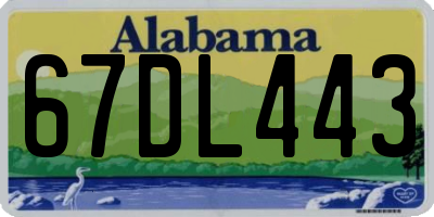 AL license plate 67DL443