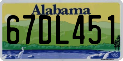 AL license plate 67DL451