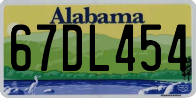 AL license plate 67DL454