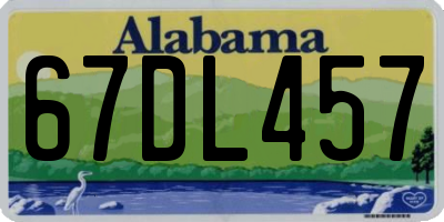 AL license plate 67DL457