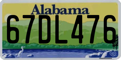 AL license plate 67DL476