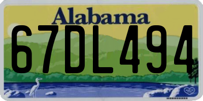 AL license plate 67DL494