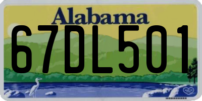 AL license plate 67DL501