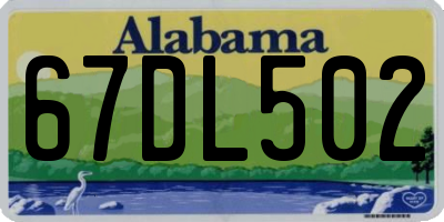 AL license plate 67DL502