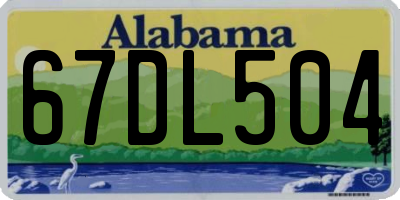AL license plate 67DL504