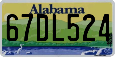 AL license plate 67DL524