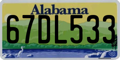 AL license plate 67DL533