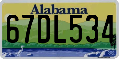 AL license plate 67DL534