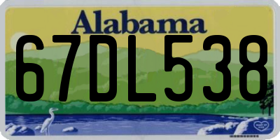 AL license plate 67DL538