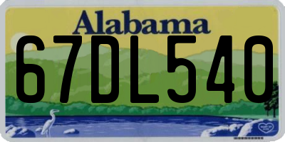 AL license plate 67DL540