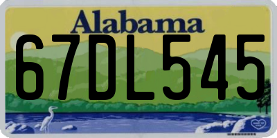 AL license plate 67DL545