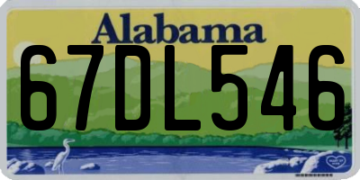 AL license plate 67DL546