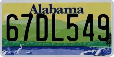 AL license plate 67DL549