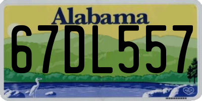 AL license plate 67DL557