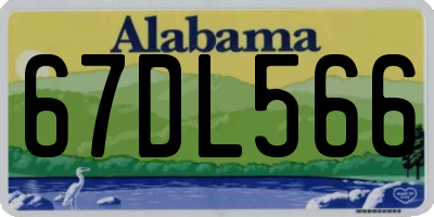 AL license plate 67DL566