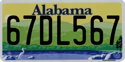 AL license plate 67DL567